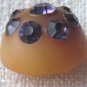 Vintage Purple Rhinestones Celluloid Plastic Button.