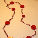Playful button necklace - Fuschia