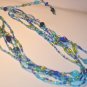 Summer beads necklace - Aqua and Blue