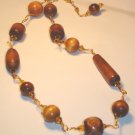 Wood beads necklace - Rust