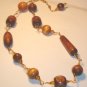Wood beads necklace - Rust