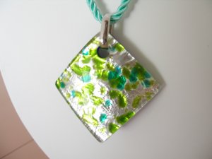 Sterling silver  Murano Glass pendant Made in Italy Lampwork