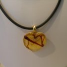 Cream Heart of Murano Glass with cord