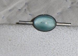 Vintage Bar Pin With Moonstone Sterling