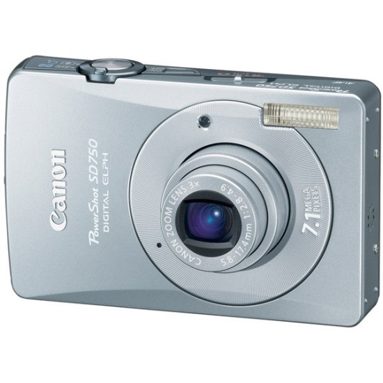 Canon 7.1MP Digital ELPH Camera with 3x Optical Zoom Lens and 3.0" Silver LCD POWERSHOT-SD750SLV