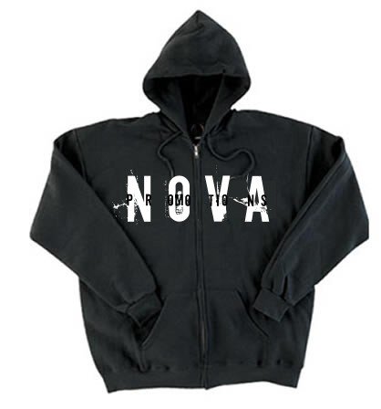 NOVA Black Zip-Up Hoodie Size SMALL