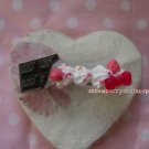 Cream barrette [dark choc, pink berries]