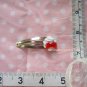 Cream dollop hair clip [red ribbon]