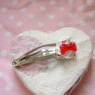 Cream dollop hair clip [red ribbon]