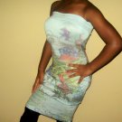 Shimmering Graphic Tattoo Tube Dress ( Sz Large)
