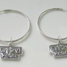 Shalom (Peace) Sterling Silver Hoops