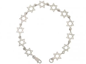 Stars of David Sterling Silver Bracelet