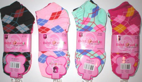 WHOLESALE LOT 48 ARGYLE SOCKS SOX WOMEN JUNIORS CLOTHING RESALE OPPORTUNITY GIFT