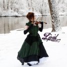 Violinist in Snow