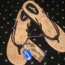 NWT  FREE SHIPPING Boutique Cabian Summer Black Wedge Beach Sandals 9
