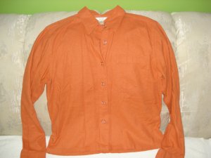 Free Shipping Orange CHRISTOPHER & BANKS Button Down Top S