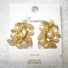 FREE SHIPPING NEW MDM Tokyo Japan "Gold & Pearl" Clip-on Earrings