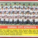1956 Topps #236 Kansas City Athletics Team