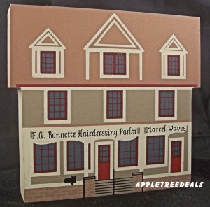 F.G. Bonnette Hairdressing Parlor Cat's Meow Village 1989