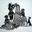 Silhouette Scherenschnitte (Paper Cut/Papercut) - Harp & Violin Duo -> Playing Classic Music