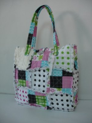 Patchwork Purse, Patchwork Tote, Rag Purse, All Cotton