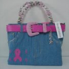 Breast Cancer Awareness, Find the Cure, Denim Purse