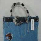 horse purse denim jean booty bag or purse, western