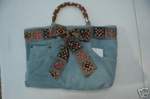 Denim Purse, Blue Jeans Purse, Stone Washed Denim Bag