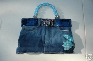Denim Blue Jean Purse, Booty Bag
