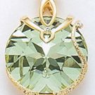 Large Swarovski Round Crystal Pendant, Gold Finish