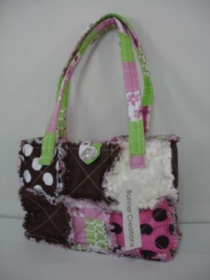Patchwork quilted rag bag, rag bag purse, patchwork rag