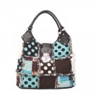Trendy Patchwork Purse, Polka Dot Patch Work Rag Bag