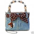 Denim Purse with Horse & Horseshoe Embroidered