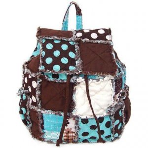 Rag Backpack Purse, Rag Bag, Polk Dot Backpack Cotton
