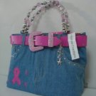 breast cancer awareness denim booty bag and purse