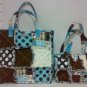 Quilt Purse, Patchwork Tote, 2pc Set, Cotton Rag Bag