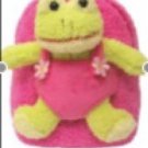 Kids Frog Backpack, Plush Pink with Removable Frog
