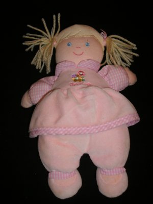 OSH KOSH Plush Blonde Doll With Rattle Lovey