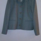 Women ORVIS Green Herringbone Wool Blazer Jacket Size 10