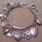 Silver Heart Dangle Stretch Bracelet