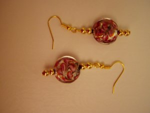 Lampwork Swirl Dangle Earrings