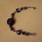 Silver And Blue Lampwork Beaded Bracelet
