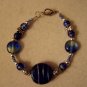 Silver And Blue Lampwork Beaded Bracelet