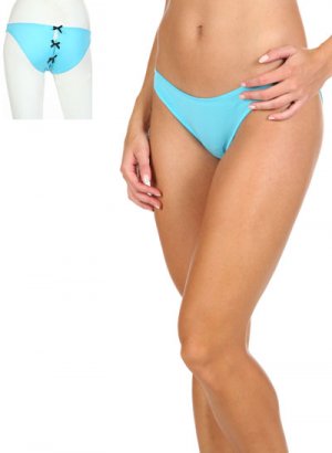 Sexy Abeba Triple Bow Briefs Panties - Turquoise, sz M/6 ~ Just7even
