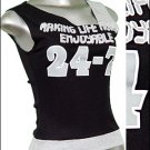 Sport Print Tee Stretchy Tank Top Black White Grey sz M   ~ Just7even