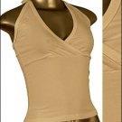 ✩ Fitted Cotton Surplice Neckline Halter Top White sz Large, Juniors Clothing Fashion ~ Just7even