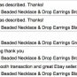 21" Triple Strand Beaded Necklace & Drop Earrings Black ~ Just7even