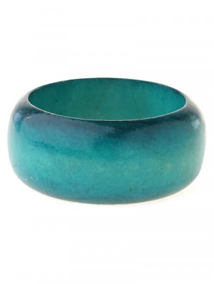 Turquoise blue, wood bangle bracelet. ~ Just7even