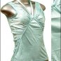 Pretty Satiny String V-Neck Halter/Tank Top Blue size M &iuml;&frac14;� Juniors Clothing Fashion &iuml;&frac14;� Just7even