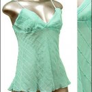 Sexy & Classy Sheer Tunic Tank Top w Sequins Blue sz S ＊ Spaghetti Strap Suplice ＊ Just7even